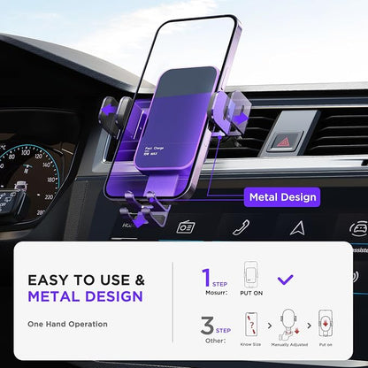Wireless Car Charger, 【7 Colored RGB Backlit】15W Auto Clamping Car Charger - Image 5