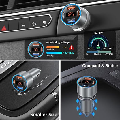Car Charger USB C, 65W Dual 12V Cigarette Lighter USB Car Adapter - Image 5
