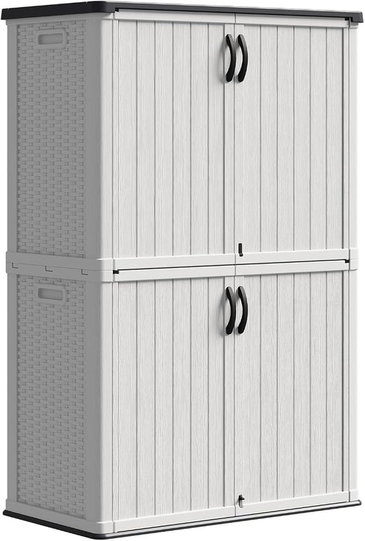Patiowell 50 cu.ft Plastic Outdoor Storage Shed, Lockable Waterproof Resin by Patiowell