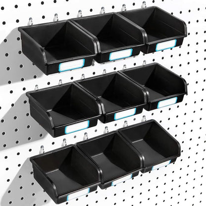 FRIMOONY Pegboard Bins with Hooks and Labels, by FRIMOONY