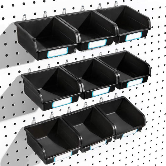 FRIMOONY Pegboard Bins with Hooks and Labels, by FRIMOONY
