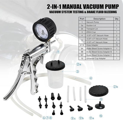 Hand Vacuum Pump Brake Bleeder Kit - Image 2
