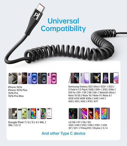 PRAKIE Coiled USB C Cable Fast Charging - Image 7