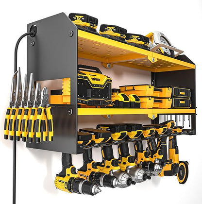 YYR Power Tool Organizer with Charging Station Wall Mount, Cordless Drill and by YYR