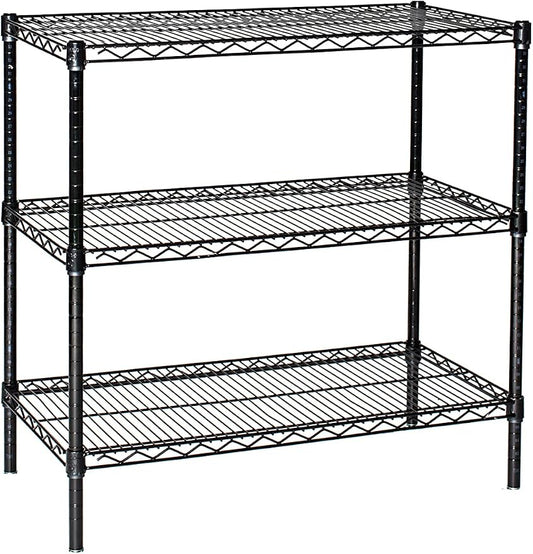 Omega 21" Deep x 30" Wide x 54" High 3 Tier Black Starter Shelving Unit by OmegaProductsCorporation