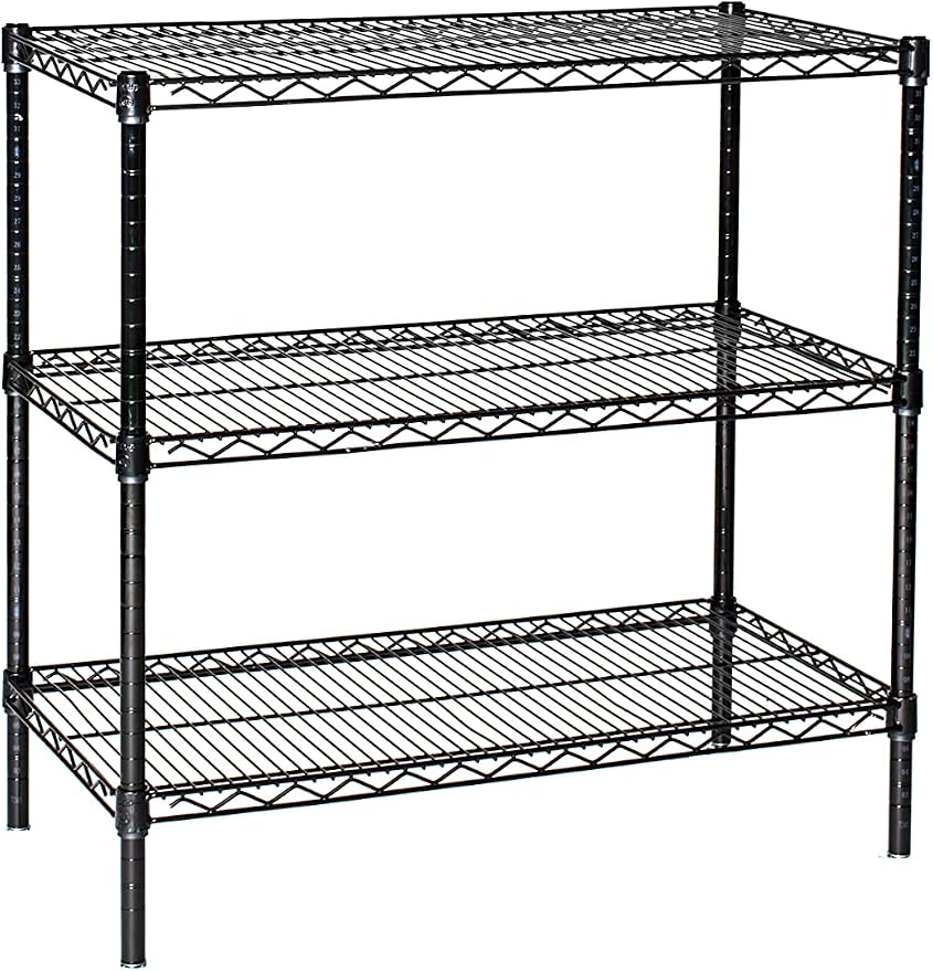 Omega 24" Deep x 30" Wide x 80" High 3 Tier Black Starter Shelving Unit by OmegaProductsCorporation