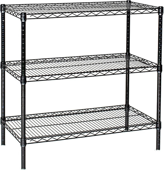 Omega 18" Deep x 24" Wide x 54" High 3 Tier Black Starter Shelving Unit by OmegaProductsCorporation