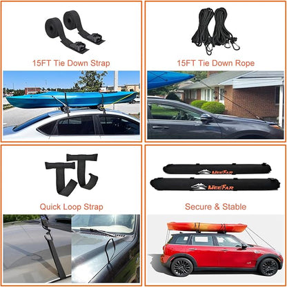 Universal Car Soft Roof Rack Pads Luggage Carrier System - Image 8