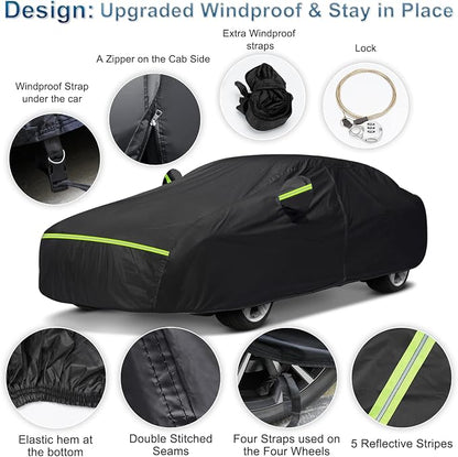 for Mercedes Benz S Car Cover Waterproof All Weather Heavy Duty Protection - Image 3