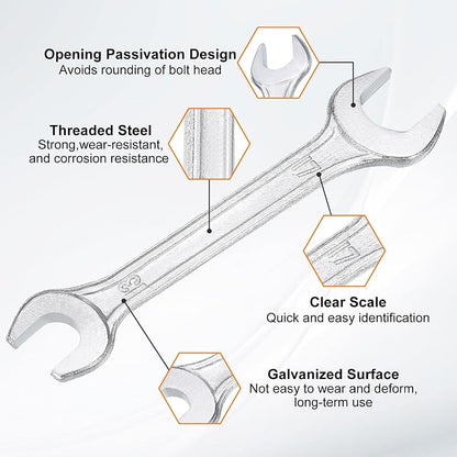 HARFINGTON Double Open End Wrench 13mm x 17mm Metric 15 Degree Offset Angle - Image 4