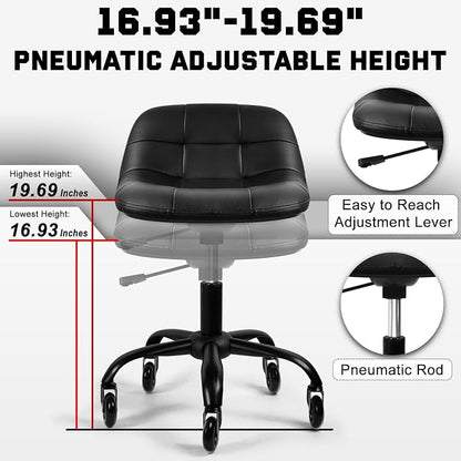 Rolling Stool with Wheels, Garage Shop Stool with Backrest, Roller Seat with - Image 4