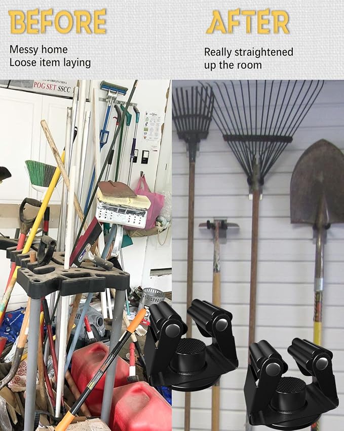 Magnetic Mop and Broom Holder, Broom Gripper Stainless Steel Mop Hanger - Image 5