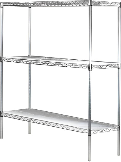 Omega 18" Deep x 48" Wide x 54" High 3 Tier Chrome Starter Shelving Unit by OmegaProductsCorporation
