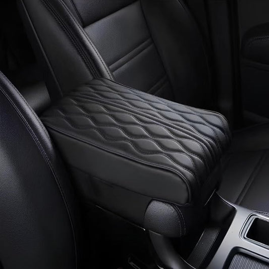 Leather Car Armrest Box Mat by Unknown