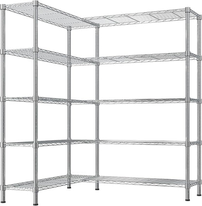 VINGLI 5 Tier Storage Shelves 1430LBS Heavy Duty Metal Shelving, Upgraded 58" W by VINGLI
