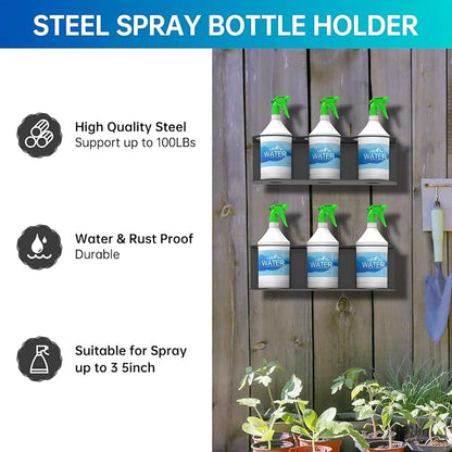 2 Pack 3 Holes All-Purpose Spray Bottle Holder Wall Mount Heavy Duty Spray Can - Image 2