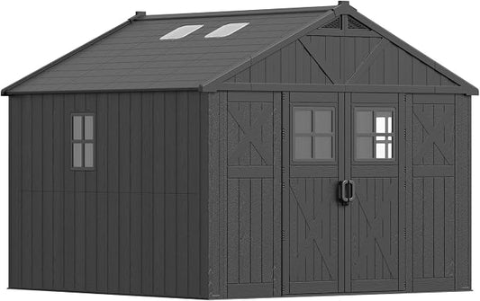 Devoko 10 x 8 FT Black Plastic Outdoor Storage Shed by DEVOKO