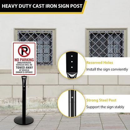 Parking Sign Post with Base - Image 3