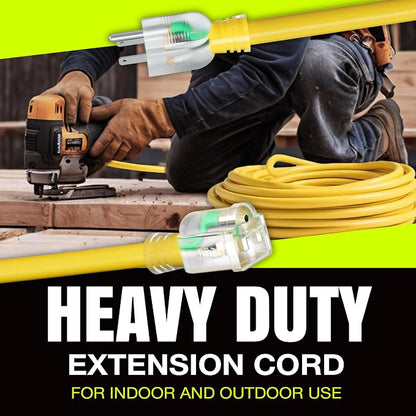 200ft Outdoor/Indoor Extension Cord 12/3 Gauge Extra Heavy Duty 3 Prong SJTW - Image 7