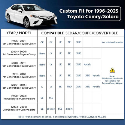 10 Layers Car Cover Custom Fit for Toyota Camry Waterproof All Weather for - Image 3
