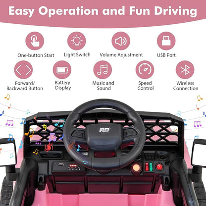 Costzon Kids Ride On Truck, 12V Battery Powered Electric Vehicles w/Remote - Image 3