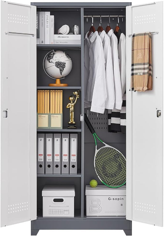 GREATMEET 72.8" Broom Storage Cabinet, Utility Cabinets by GREATMEET