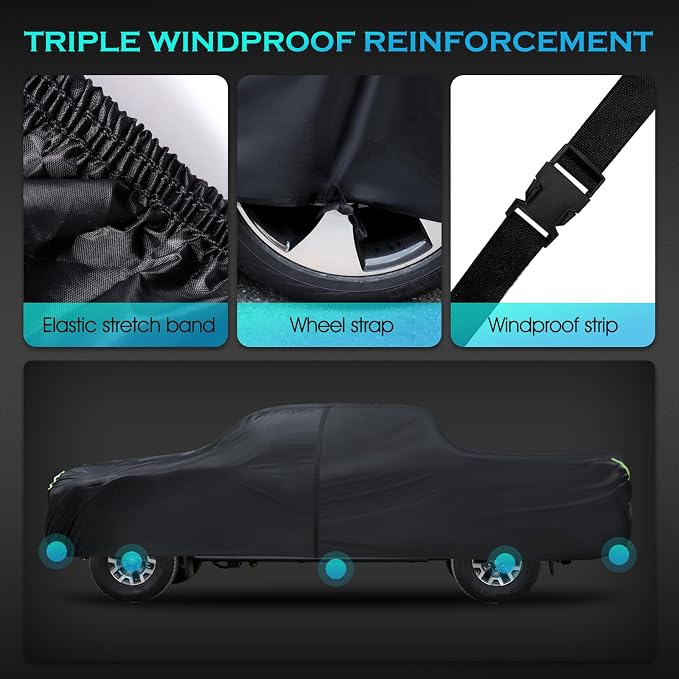 Car Cover Waterproof All Weather Full Outdoor Pickup Truck Cover Rain UV - Image 7