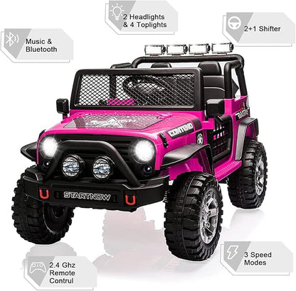 2-Seat Kids Ride on Truck Car, 12V Battery Powered Electric Vehicle - Image 5