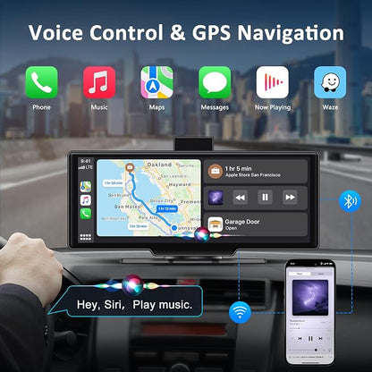 Apple carplay & Android Auto, Wireless Double din 10.26 inch Dash Cam - Image 3