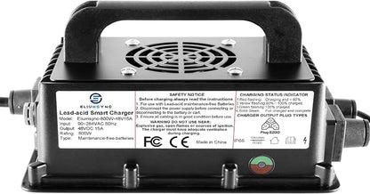 800W Lead Acid Battery Charger 48 Volt 15 AMP 3-Pin Triangular Plug EZGO RXV & - Image 4
