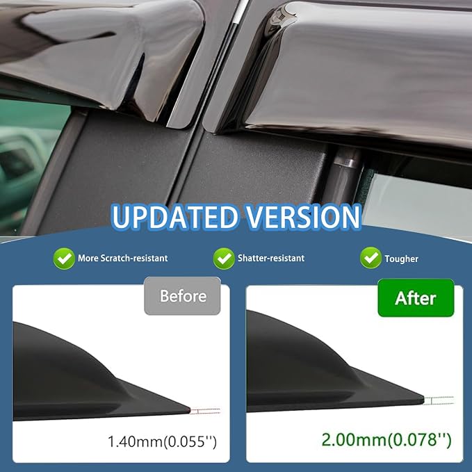 4PCS Rain Guards Window Visors Fit - Image 5