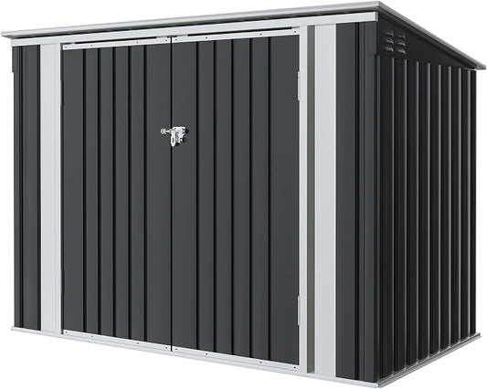 Greesum 5.8x3.3 FT Outdoor Storage Shed Metal Garbage Shed by BuynowfromGreesum
