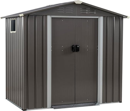 Vongrasig Outdoor Storage Shed, 6 x 4 FT Outside Metal Garden Shed - Image 8
