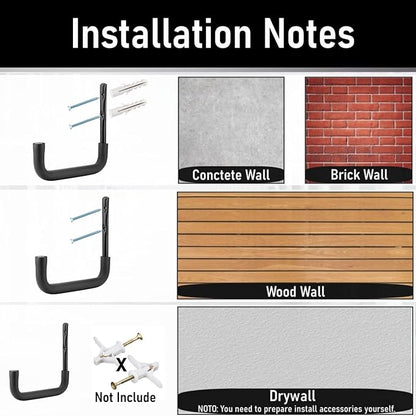 8 Pack Ladder Hooks 9.8Inch Garage Storage Utility Hook Heavy Duty Wall Mounted - Image 7