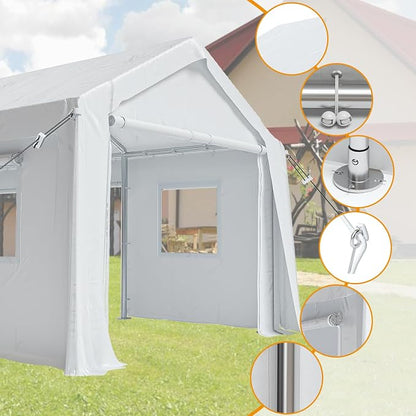 12x20ft Heavy Duty Carport Outdoor Canopy Portable Garage - Image 3