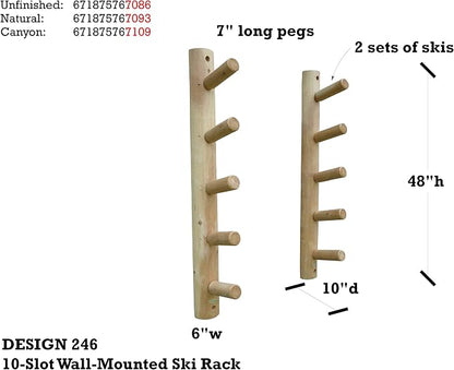 10-Place Wall-Mounted Ski Log Racks - Image 7