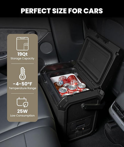 EENOUR D18 12 Volt Car Refrigerator, Portable Freezer 19Qt/18L, Compressor - Image 3