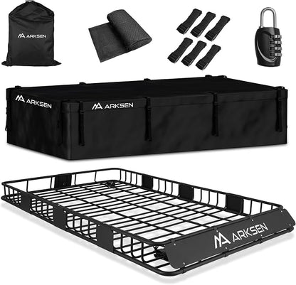 ARKSEN 84 x 50 x 6 Inch Universal Extra Wide 150LB Heavy Duty Roof Rack Cargo by ARKSEN