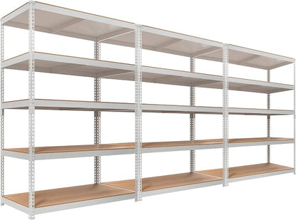 HOMEDANT White 5 Tier Laminated Boltless Heavy Duty Garage Storage Adjustable by TheBestOrganizingSolution