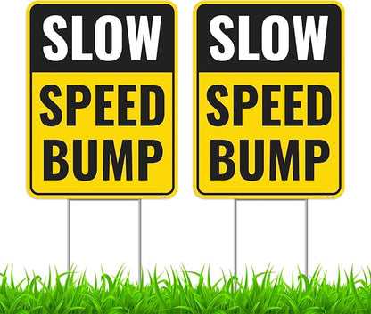 2PC Speed Bump Sign with Stakes, 17 Inches by 13 Inches by Venicor