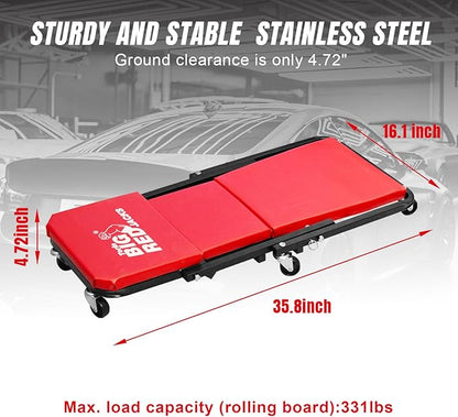 BIG RED ATR6036ZER 36" Foldable Z-Creeper Seat: 2-in-1 Garage Shop Creeper - Image 3
