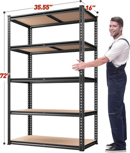 REIBII 2020LBS Storage Shelves 5 Tier Garage Shelving Heavy Duty, Adjustable - Image 3