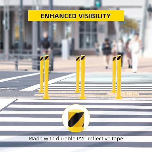 Safety Bollard 2 Packs, 42 Inch Height Steel Bollard Post - Image 3