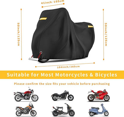 210D Motorcycle Cover All Season Waterproof Breathable Sun Outdoor Protection - Image 5
