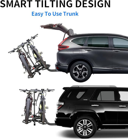 WEIZE Hitch Bike Rack, Wobble Free Smart Tilting Folding Bicycle Car Racks - Image 4