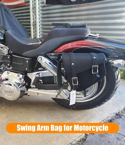 Motorcycle Saddle Bags Leather Motorcycle Solo Swing Arm Bag - Image 4