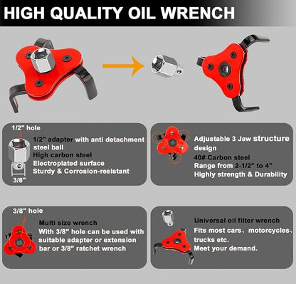 6Pcs Oil Filter Pliers Set, Universal Oil Filter Wrench - Image 5