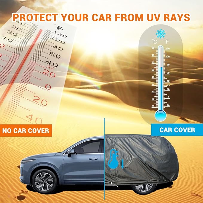 Tecoom Car Cover Waterproof All Weather, 3 Layers Car Covers - Image 6