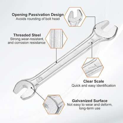 HARFINGTON 2pcs Double Open End Wrench 6mm x 7mm Metric 15 Degree Offset Angle - Image 4