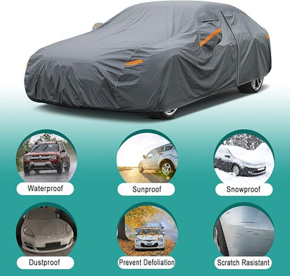 16 Layers Car Cover Waterproof All Weather, Heavy Duty Outdoor Car Cover - Image 4